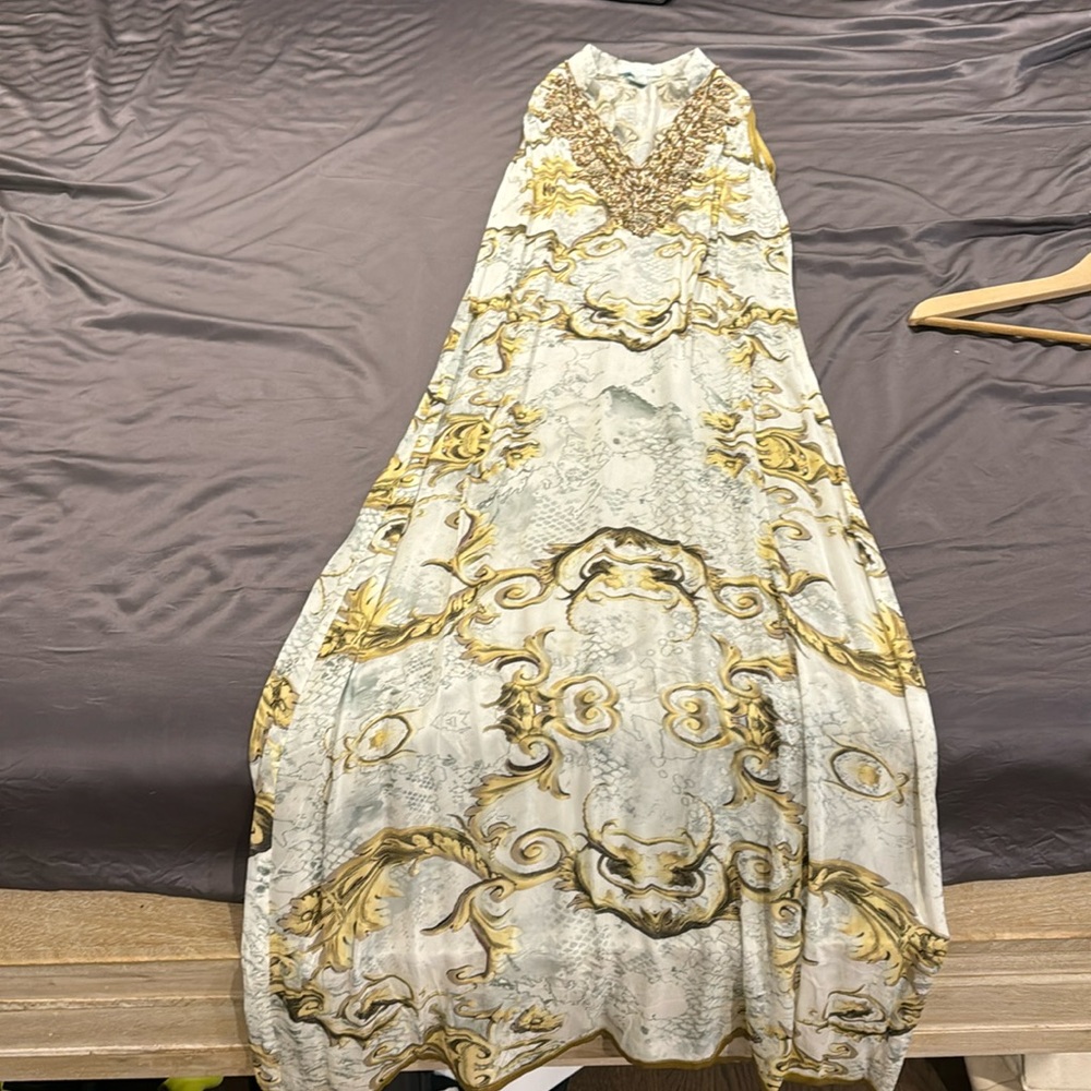 Elizabeth Hurley Sleeveless Beaded Dress